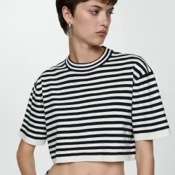 Camiseta crop rayas