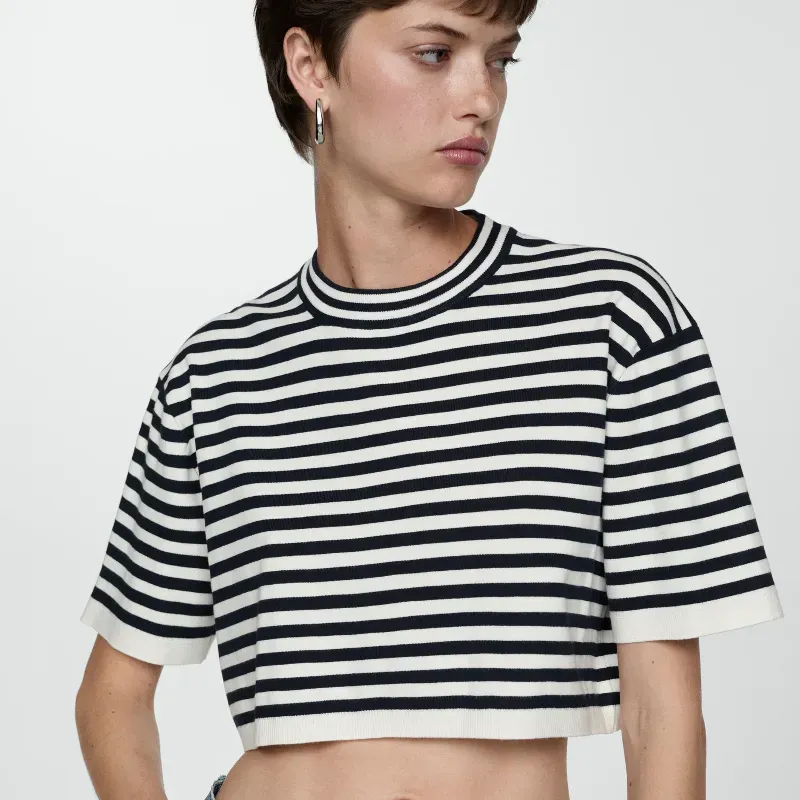 Camiseta crop rayas