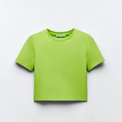 Camiseta elástica cropped