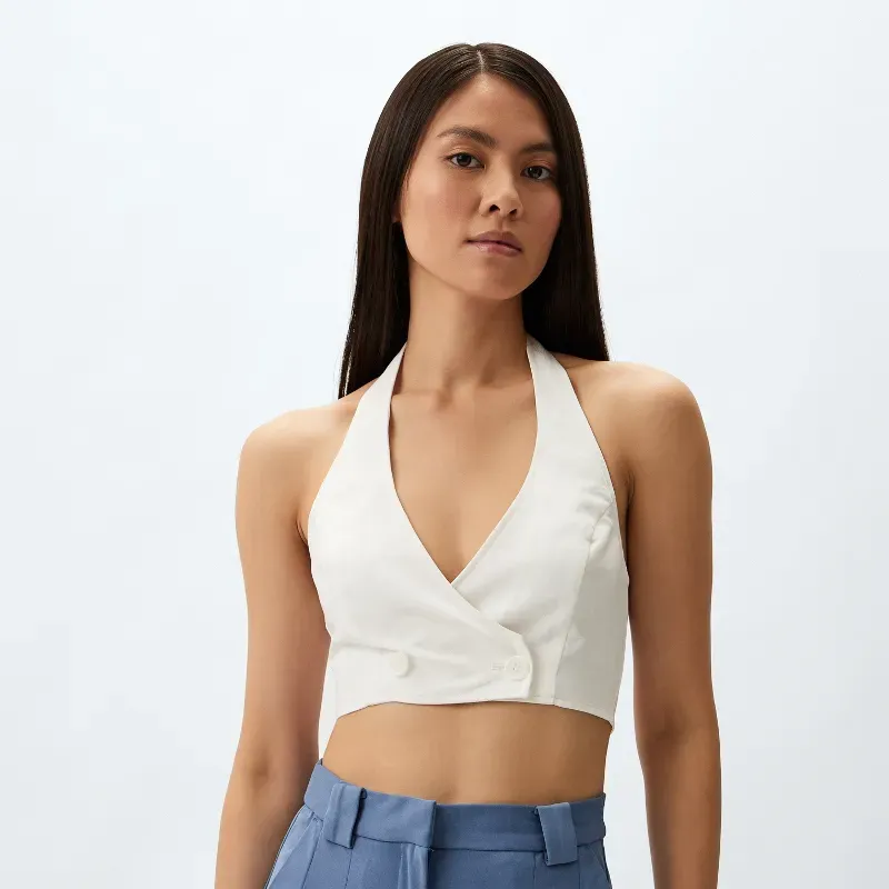 Crop top escote halter