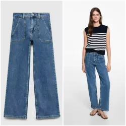 Jeans culotte bolsillos