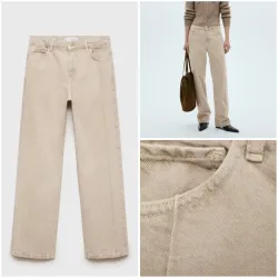 Jeans rectos rinse wash costuras