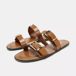 SANDALIA PLANA DOBLE TIRA HEBILLA