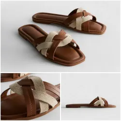 Sandalias destalonadas con tiras tejidas