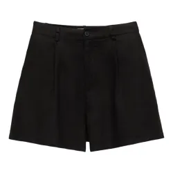 Short mezcla lino negro