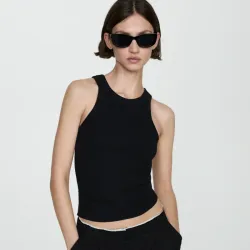 Top canalé algodón