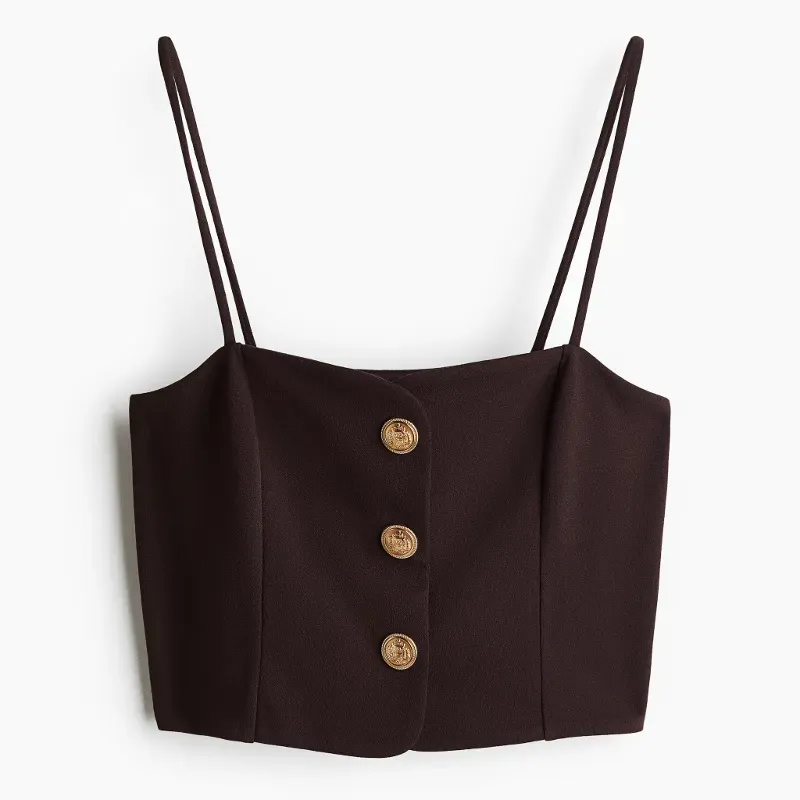 Top cropped con tirantes spaguetti