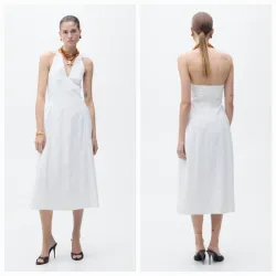 Vestido algodon cuello halter