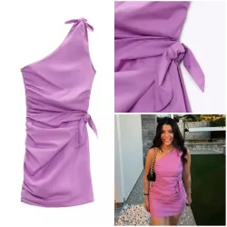 Vestido asimétrico lazos