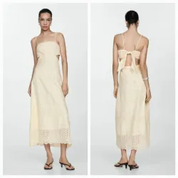 Vestido bordado aberturas laterales