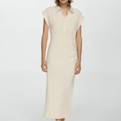 Vestido camisero drapeado