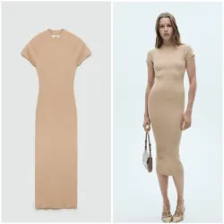 Vestido canalé cuello perkins
