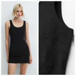 Vestido corto cuello escotado 