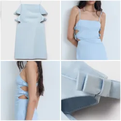 Vestido corto cut out lazos