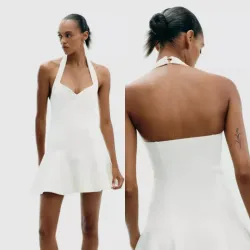 VESTIDO CORTO HALTER INTERLOCK