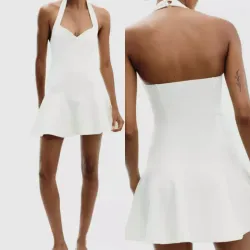 VESTIDO CORTO HALTER INTERLOCK