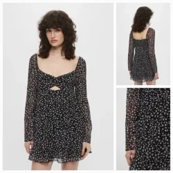 Vestido corto manga larga