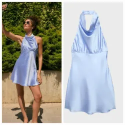 Vestido corto saten
