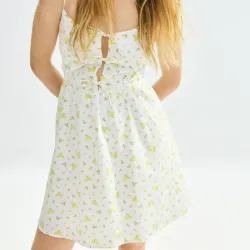 Vestido de popelina con lazadas