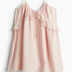 VESTIDO EN MEZCLA DE MODAL CON RIBETES DE VOLANTE