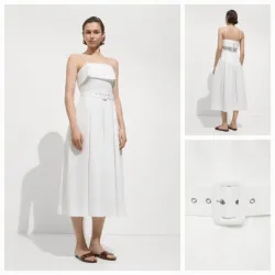 Vestido escote vuelo cinturón