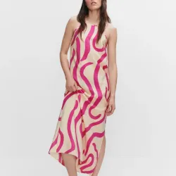 Vestido estampado abertura
