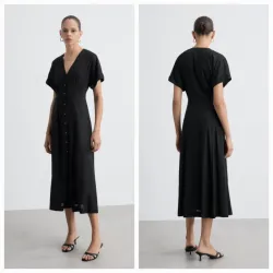 Vestido evase botones