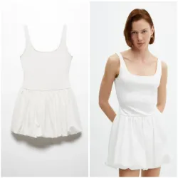 Vestido evasé combinado