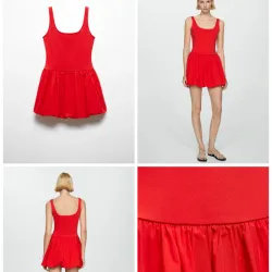 Vestido evasé combinado