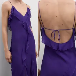 Vestido gasa volantes