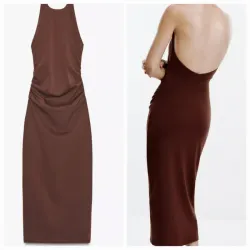 Vestido halter carmelita