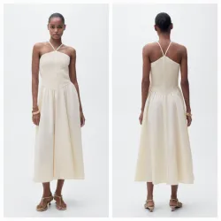 Vestido halter combinado