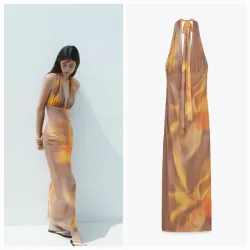 Vestido halter estampado