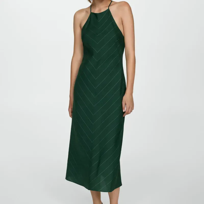 Vestido halter raya diplomatica