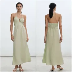 Vestido largo cuello halter
