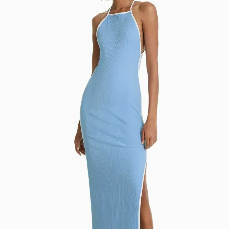 Vestido largo detalles en blanco