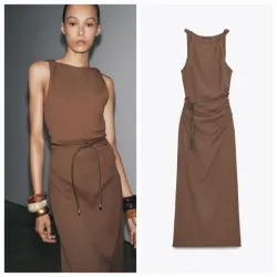 Vestido largo textura