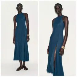 Vestido largo tul azul