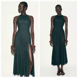 Vestido largo tul verde