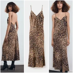 Vestido leopardo espalda abierta