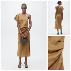 Vestido lino asimetrico