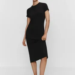 Vestido midi abertura