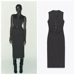 Vestido midi botones