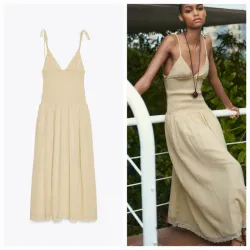 Vestido midi combinado