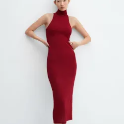 Vestido midi cuello alto