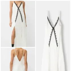 Vestido midi de encaje satinado