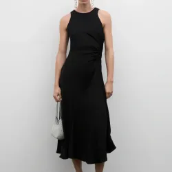 Vestido midi detalle drapeado