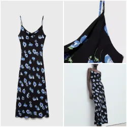 Vestido midi escote drapeado