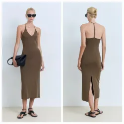 Vestido midi escote espalda