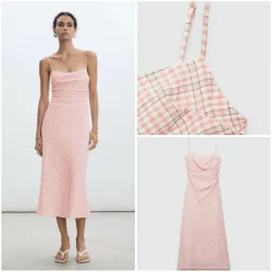 Vestido midi estampado cuadros